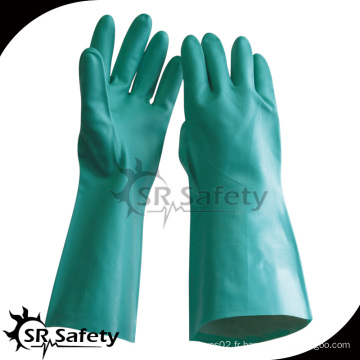 SRSAFETY nitrile vert 13 pouces garnitures en diamant sans doublure